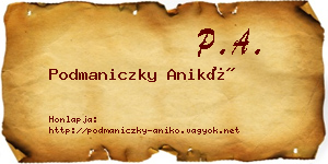 Podmaniczky Anikó névjegykártya