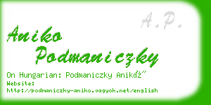 aniko podmaniczky business card